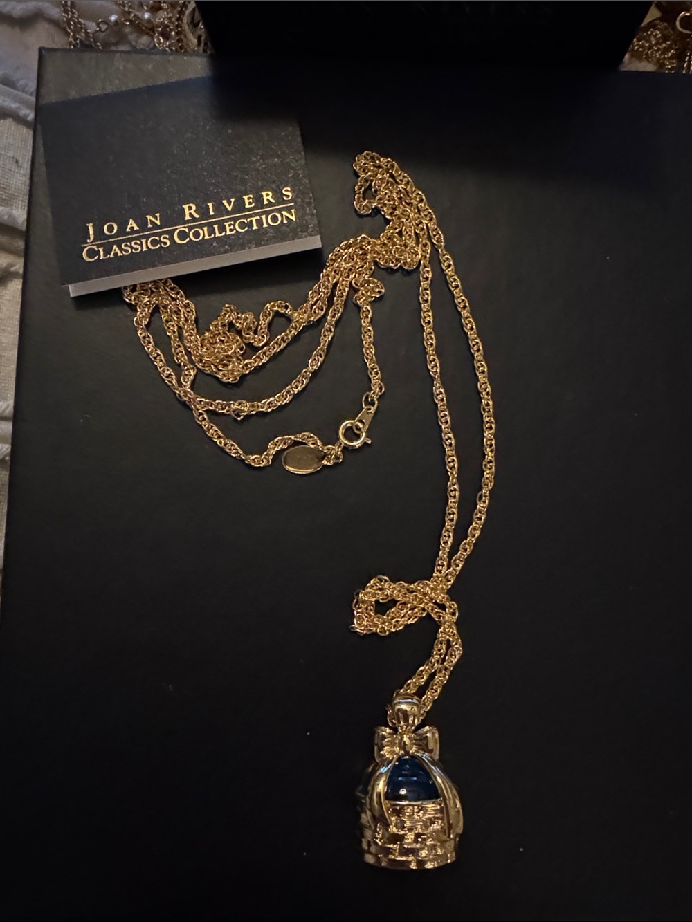 Joan Rivers Gold-Tone Pendant Necklace with Blue Stone